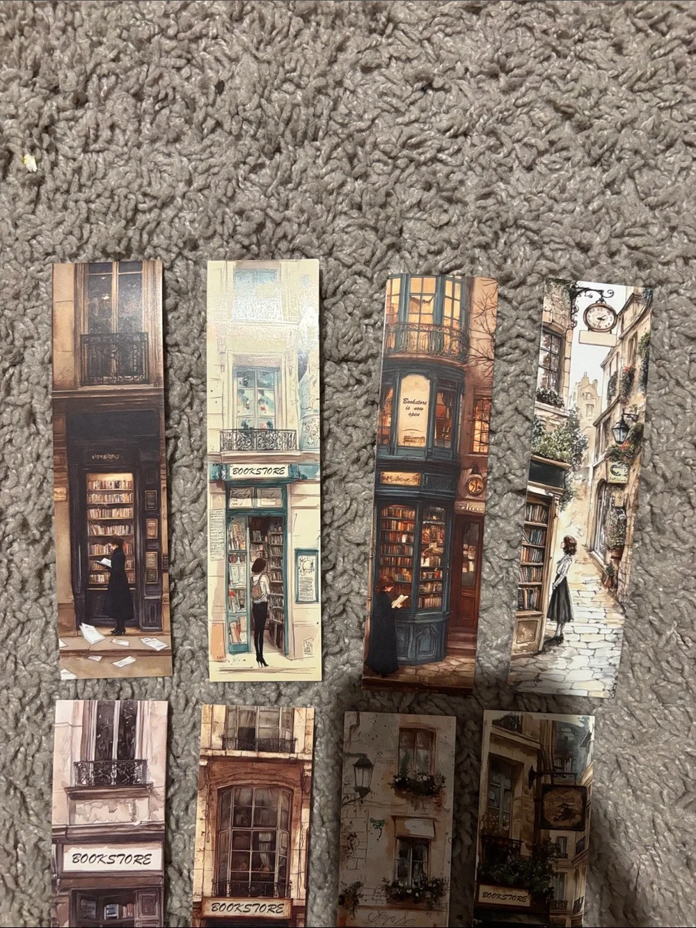 Whimsical bookstore themed bookmark - 8 Piece